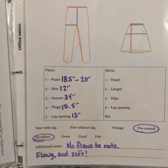 LA BLANCA Full Slit Coverup Pants L Women's Blue Navy White Abstract Beach Pool - Picture 7 of 7